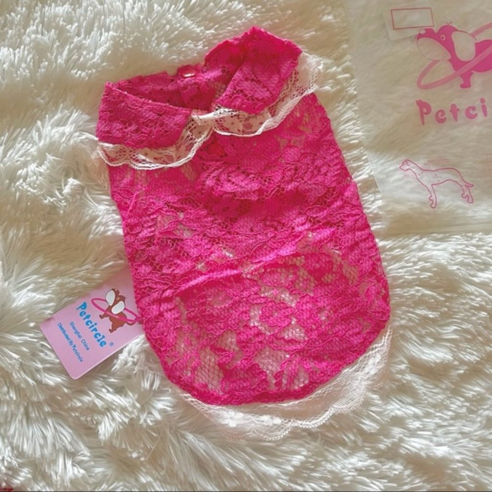 Pink Lace Dog Dress by Pet Circle Size Small